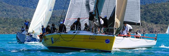 Visiting Performance Division antagonists Huntress and Ichi Ban kept local boat Another Fiasco busy during last year’s event - Airlie Beach Race Week 2014 © Shirley Wodson